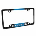 Ipick Image For Honda Civic Si Blue Racing Stripe Black Real Carbon Fiber 50 States License Plate Frame