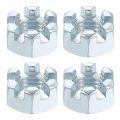 5 8-11 Unc Hexagon Slotted Nut Grade 6 8 Zinc-plated Carbon Steel Hex Nuts Good For Machinery Repairing Silver 4pcs 