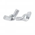 Uxcell M5 Female Thread Metal Butterfly Wing Nut Fasteners Silver Tone 20pcs