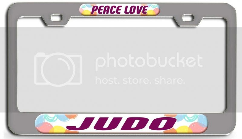 Peace Love Judo 3d Metal License Plate Frame Universal Fit For Auto Suv And Truck Tag Holder Heavy Duty Steel 12 In X 6