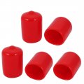 5pcs 13mm Inner Dia Pvc Flexible Vinyl Cap Screw Thread Protector Cover Red 