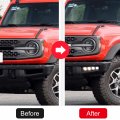 High Flying For Ford Bronco 2021 2022 2023 Car Accessories Front Fog Lights Lamp Drl Led Daytime Running Light Kit A Set Only