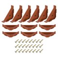 12 Pcs 90 Degree Plastic Triangle Bracket Corner Support Braces With Screws For Furniture Cabinet Reddish Brown 