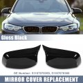 X Autohaux Pair Car Exterior Rear View Mirror Covers Cap Replacement For Bmw 5 Series E60 E61 E63 E64 2004-2007 Gloss Black