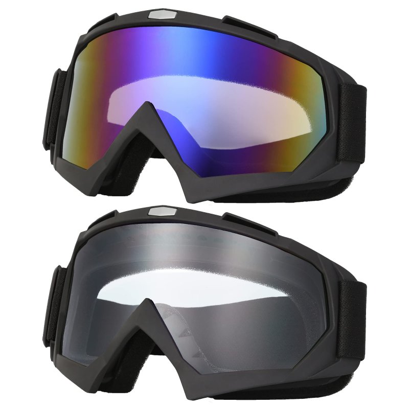 2 Pack Dirt Bike Goggles Motocross Atv Motorcycle Utv Mx Otg Offroad Riding Anti Uv Dustproof Racing Skiing For Men Women Youth