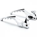 Chrome Hand Levers Skull Cross Grooved Replaceable Medallion Emblems Compatible With Harleys