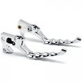 Chrome Hand Levers Skull Cross Grooved Replaceable Medallion Emblems Compatible With Harleys