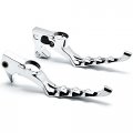Chrome Hand Levers Skull Cross Grooved Replaceable Medallion Emblems Compatible With Harleys