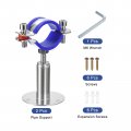 Uxcell 2pcs Stainless Steel Pipe Supports Wall Mount Ceiling Bracket Adjustable Clamp Strap Fit For Dia 38-40mm Tube