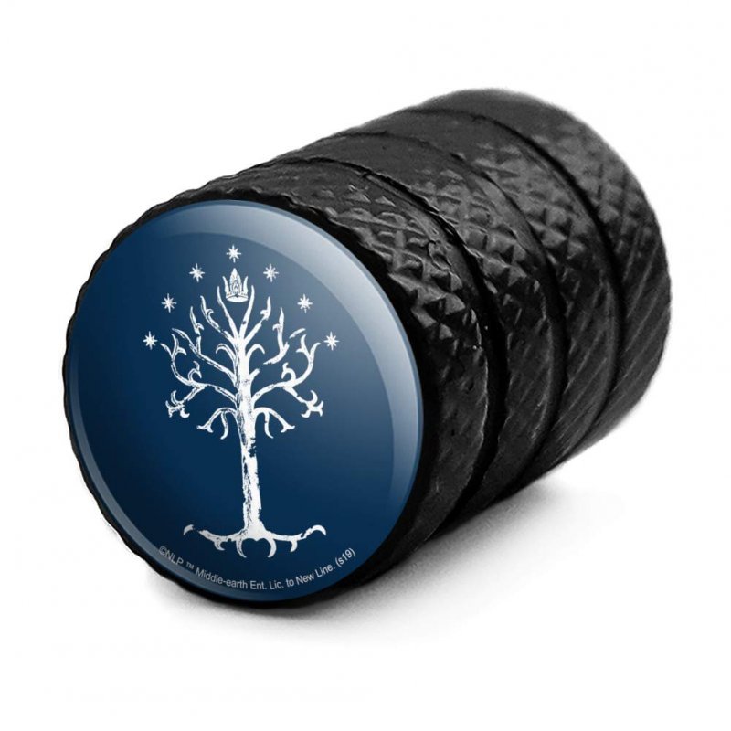 The Lord Of Rings Tree Gondor Tire Rim Wheel Aluminum Valve Stem Caps 4 Piece Set Black Universal Fit For Cars Trucks And Vans
