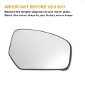 Car Rearview Right Passenger Side Mirror Glass Replacement W Backing Plate Heated White For Honda Civic 2012-2017