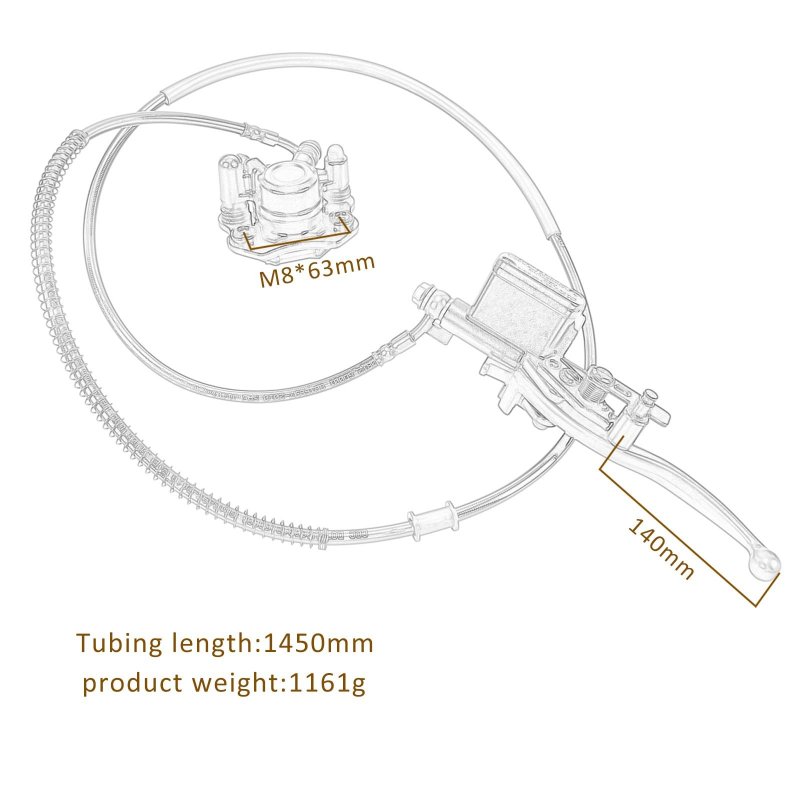 Tdpro Rear Hydraulic Brake Master Cylinder Caliper For 50cc 70cc 90cc 110cc 125cc Atv Quad Buggy Go Kart