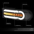 Auto Dynasty Led Drl Bar Sequential Turn Signal Front Bumper Lights Compatible With Toyota Fj Cruiser 07-14 Pair Smoked Lens