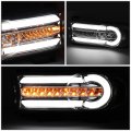 Auto Dynasty Led Drl Bar Sequential Turn Signal Front Bumper Lights Compatible With Toyota Fj Cruiser 07-14 Pair Smoked Lens