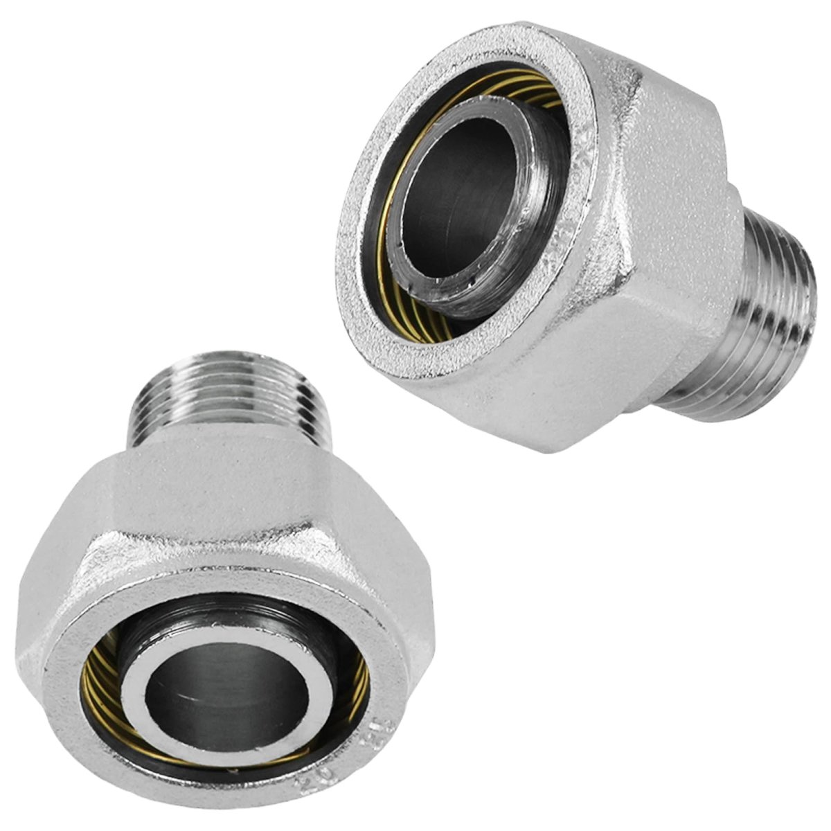 2pcs 3 4a A Straight Air Piping Fittings Double O-ring Compression Style Fitting Seal Taped Needed 200psi