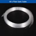 Meccanixity 50pcs 9 8ft Pmma Mixed Fiber Optic Cable Strands 0 03 Inch Side Glow Led Illumination Crystal Cables Car Atmosphere