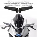 Fydun 2pcs Motorcycle Mirrors Rear View Side Adjustable Rotating Wind Wing Mirror Left Right For Ninja 250 300 H2 H4