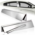 Chrome Polished Stainless Steel Side Door Pillar Trim Cover Set For 2011 2015 Dodge Charger 6 Piece Mirror Exterior Molding 