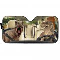 Yosa Dinosaur Driving Auto Windshield Sun Shade Angry Family Car Sunshades Front Window Funny Truck Pickup Suv Visor Blocks Uv