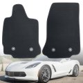 Floor Mats Carpet For Chevrolet Corvette C7 2014 2019 Black Velour And Plastic Interior Front Rear Second Row 2 Piece Set 