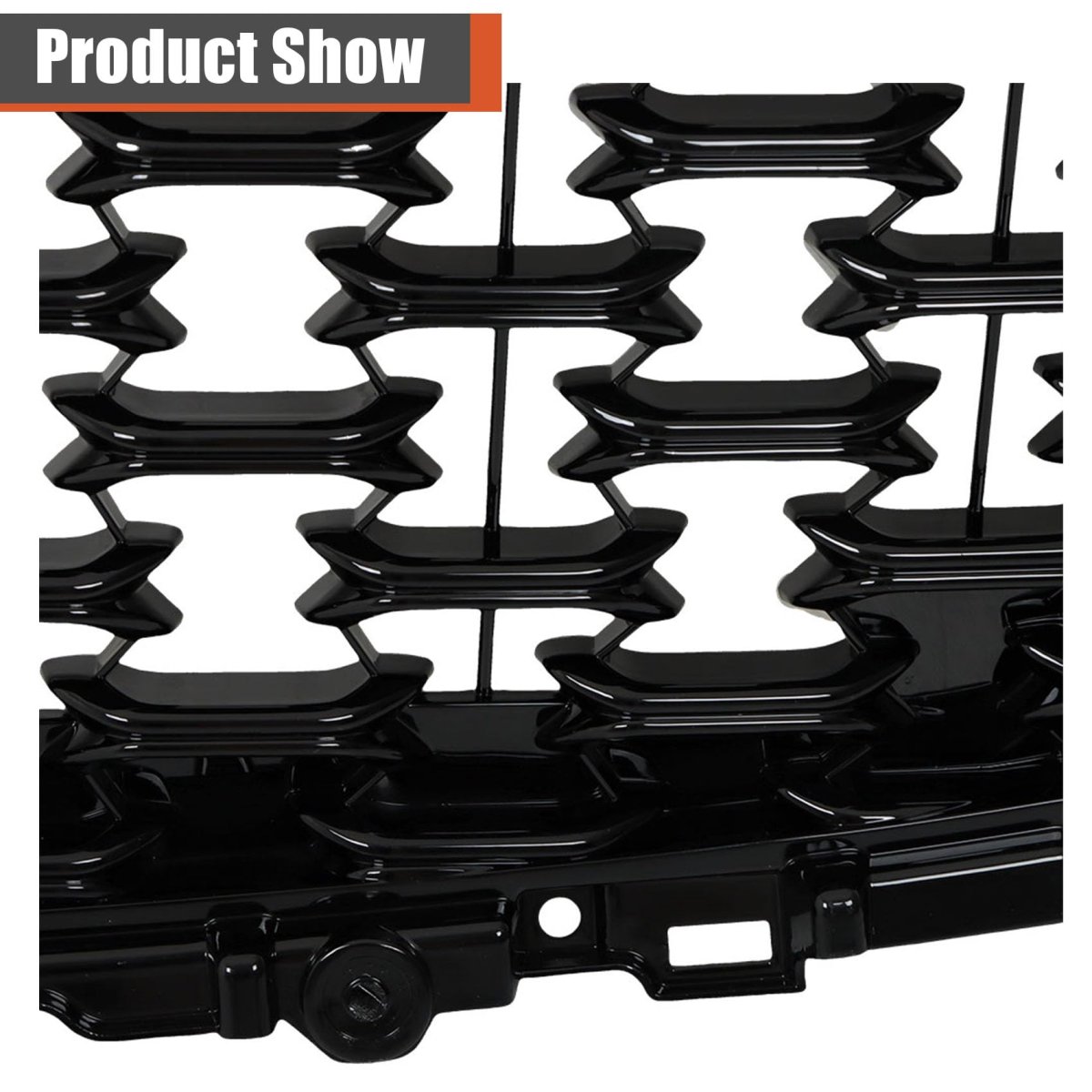 Front Bumper Grille Upper Glossy Black With Chrome Molding Trim 3pcs Replacement For Cx-5 2022-2023 Ksd450710a