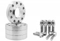 4 Pc Billet 5x130 Mm Hub Centric Wheel Spacers 25 30 Thick 71 5 H B Chrome Conical Lug Bolts For Porsche Vehicles Aftermarket 