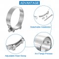 Uxcell 2pcs T-bolt Hose Clamp Working Range 98-103mm 304 Stainless Steel Intake Intercooler Clamps Adjustable Tube For Tubes