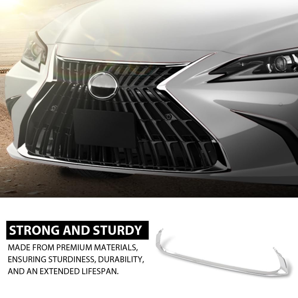 Front Bumper Lower Grille Trim Molding Chrome Fit Lx Es250 2021-2024 Es300h Es350 2019-2024 Model W O F-sport Package Only