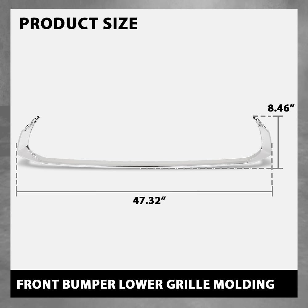 Front Bumper Lower Grille Trim Molding Chrome Fit Lx Es250 2021-2024 Es300h Es350 2019-2024 Model W O F-sport Package Only