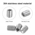 Uxcell 50pcs Hex Socket Grub Screw M6x8mm 304 Stainless Steel Head Set Screws Flat Point Bolt For Door Handles Light Fixture