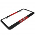 Ipick Image Made For Ford Mustang Script Red Racing Stripe Black Metal License Plate Frame