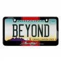 Ipick Image Made For Ford Mustang Script Red Racing Stripe Black Metal License Plate Frame