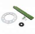 Kawasaki Klx300r 300 R Green O Ring Chain And Sprocket Silver 14 47 110l