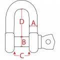 Boattector Stainless Steel Chain Shackle 1 4 In 3006 8261 Marine Grade 316 950 Lbs Working Load Limit Silver