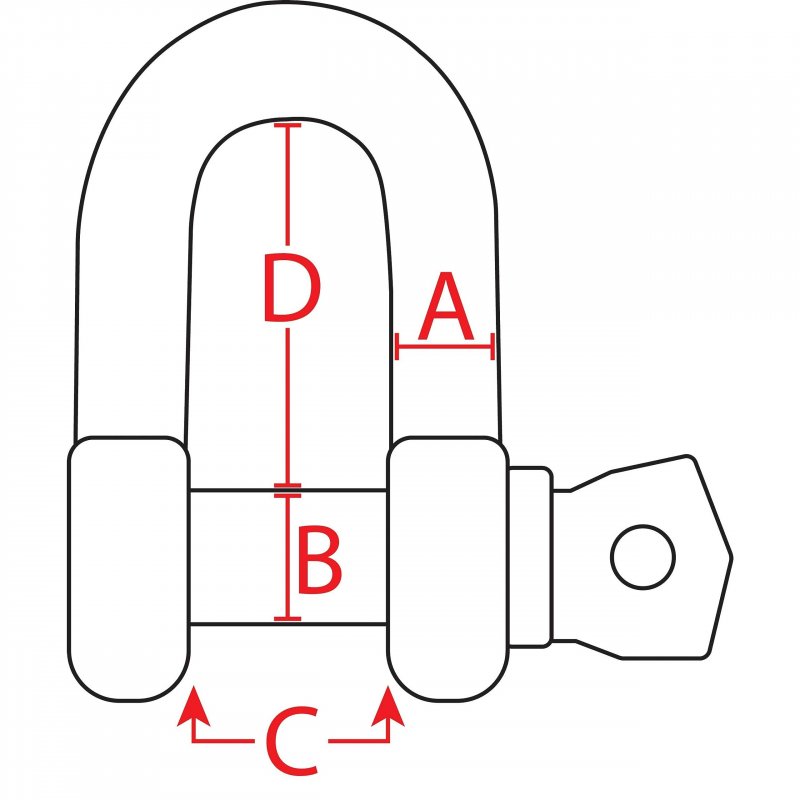 Boattector Stainless Steel Chain Shackle 1 4 In 3006 8261 Marine Grade 316 950 Lbs Working Load Limit Silver
