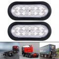 Astra Depot Red 10-led Oval Clear Poly-carbonate Lens Truck Brake Light Wiring Plug Trailer Ute Utv Boat Vans 2 Pcs