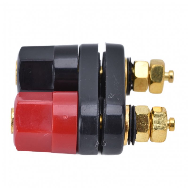 5pcs Couple Binding Posts Amplifier Terminal Post Copper Gold Plated Dual 2-way Banana Plug Jack Black And Red