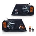 Headlights Assembly For 2004-2008 Ford F150 And 2006-2008 Lincoln Mark Lt Smoke Lens Black Housing Driver Passenger Side Pair 