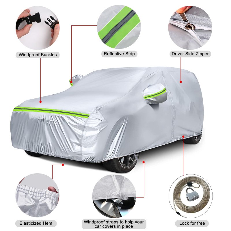 Waterproof Car Covers Replace For 2002-2023 Toyota 4runner 6 Layers Sliver All Weather Custom-fit Cover With Zipper Door Snow