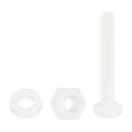 150 Pcs 50 Sets Nylon Hex Bolts M3 X 20mm Plastic Full Threaded Head Screws And Nuts With Flat Washers For Machinery 