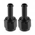 2 Pcs Aluminum Alloy An6-5 16 Straight Push Lock Hose Fitting End Adaptor For Car Fuel Line Black 