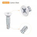 Uxcell 8 X 3 4 White Screws Self Drilling 50pcs Flat Head Phillips Sheet Metal Screw Wood To