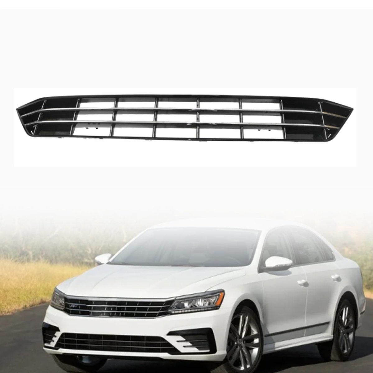 Lower Grill Bumper Grille Front W O Sensor Hole For Volkswagen Passat R-line 2016 2017 2018 2019 Replace 561853671ffod