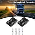 2 Set 50a Battery Quick Connector Kit Car Trailer Plug Connect Disconnect Black