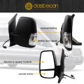 Dasbecan Left Driver Side Mirror For 2015-2025 Ford Transit 150 250 350 Door Power Heated Turn Light Manual Folding Matte Black