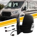 Dasbecan Left Driver Side Mirror For 2015-2025 Ford Transit 150 250 350 Door Power Heated Turn Light Manual Folding Matte Black
