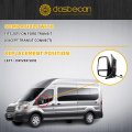 Dasbecan Left Driver Side Mirror For 2015-2025 Ford Transit 150 250 350 Door Power Heated Turn Light Manual Folding Matte Black