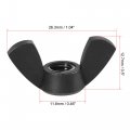 Uxcell M6 Wing Nuts Nylon Butterfly Nut Hand Twist Tighten Fasteners Black 25pcs