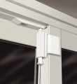 Pdl1 White Patio Door Lock With 5 Ining Pin Spring Loaded Automatic Security Lock For Screen And Storm Doors Includes Keeper 