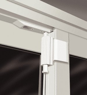 Pdl1 White Patio Door Lock With 5 Ining Pin Spring Loaded Automatic Security Lock For Screen And Storm Doors Includes Keeper